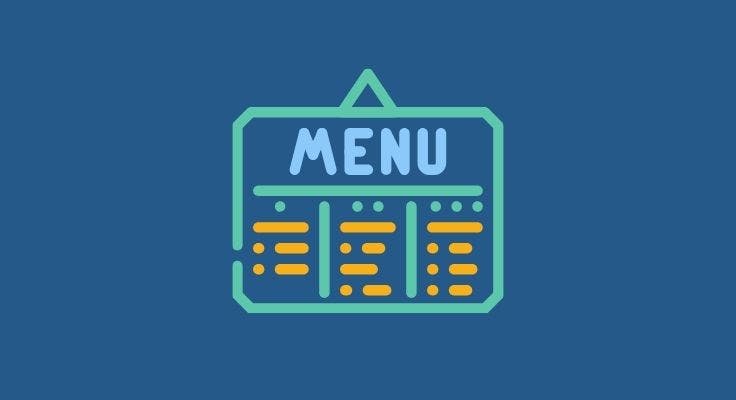 A picture of the canteen menu.