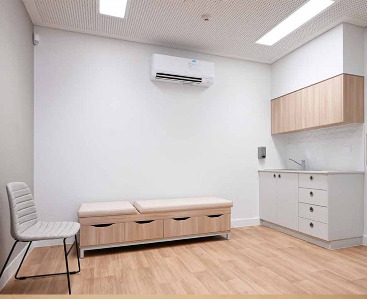 Image of the proposed upgrade to brand new boys and girls clinics in the school office..